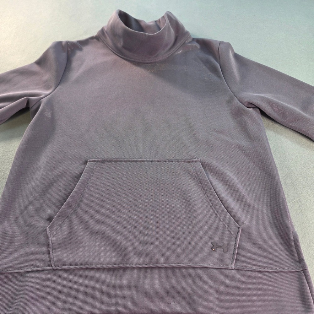 Under Armour ColdGear Winter Layer Women XS Funnel Neck Fleece Sweatshirt Purple - Picture 3 of 6